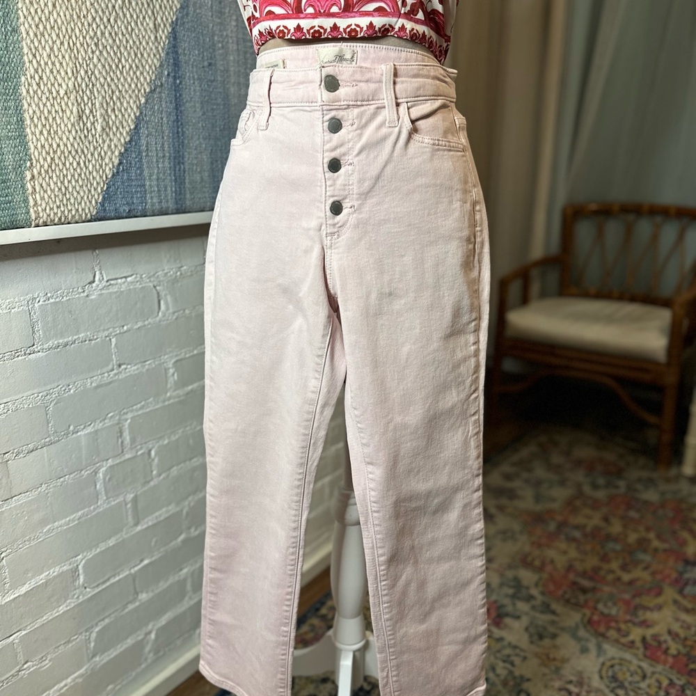 Universal Thread Pink High Rise Slim Straight Jeans - Picture 4 of 14